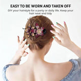 (Buy 2 Get 1 Free)Rhinestone Double Flower Hair Clip