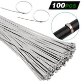 100PCS Multi-Purpose Locking Cable Metal Zip Ties