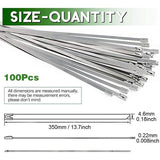 100PCS Multi-Purpose Locking Cable Metal Zip Ties