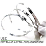 100PCS Multi-Purpose Locking Cable Metal Zip Ties