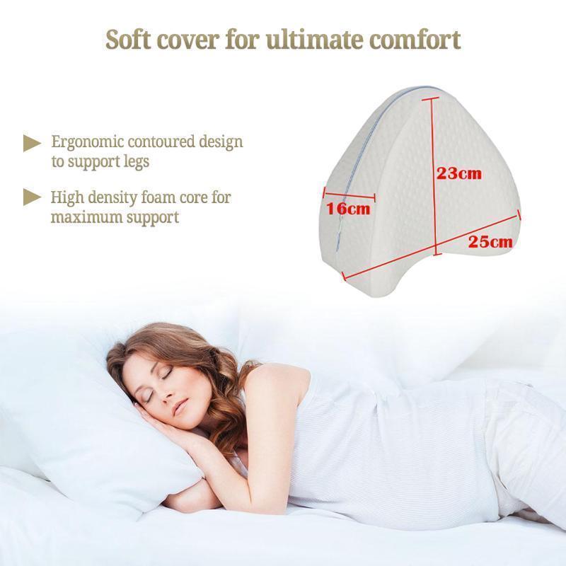 1PC Leg Pillow Ergonomic Side Sleeping Pillows Memory Foam Knee Pillow with  Strap for Side Sleeper Leg Support Cushion with Removable and Washable  Cover