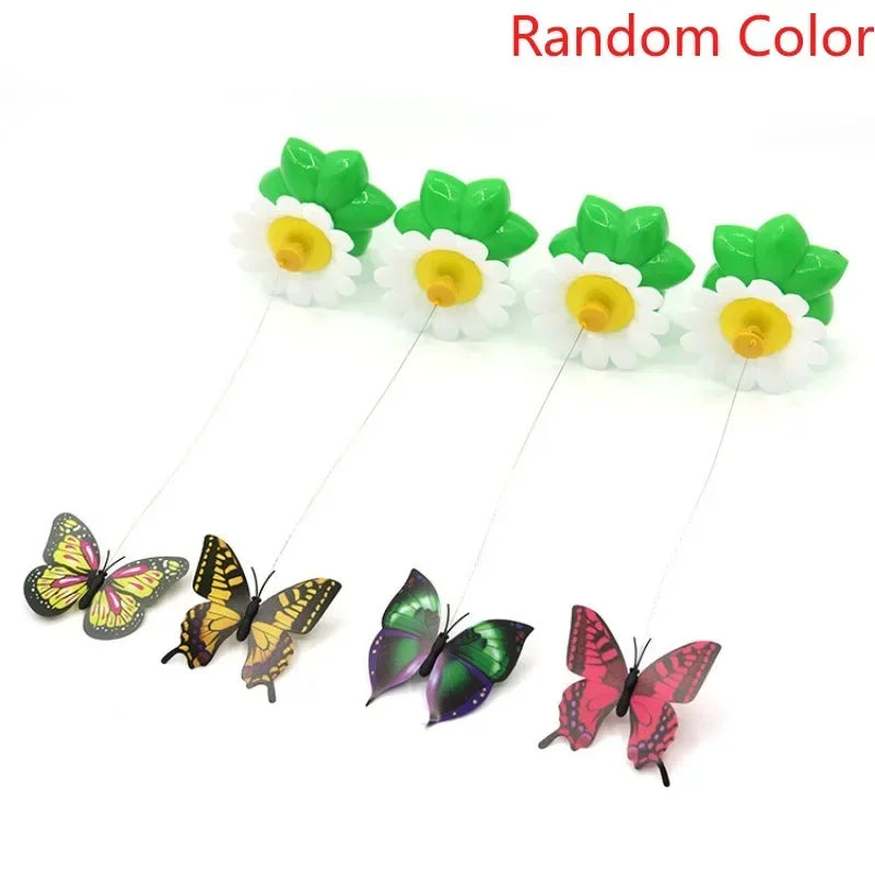 Rotating Electric Flying Butterfly Colorful Interactive Cat Dog Automatic Humming Bird Intelligence Training Rotating Funny Toys