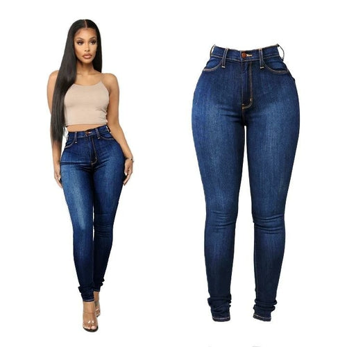 High Waisted-Rise Stretch Skinny Jeans