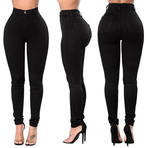 High Waisted-Rise Stretch Skinny Jeans