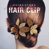 (Buy 2 Get 1 Free)Rhinestone Double Flower Hair Clip