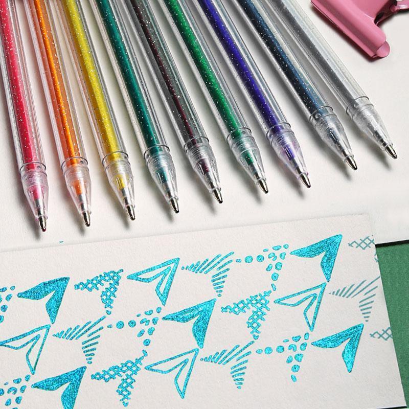 12 Colors Glitter Gel Pen Set – The Trendy Marts