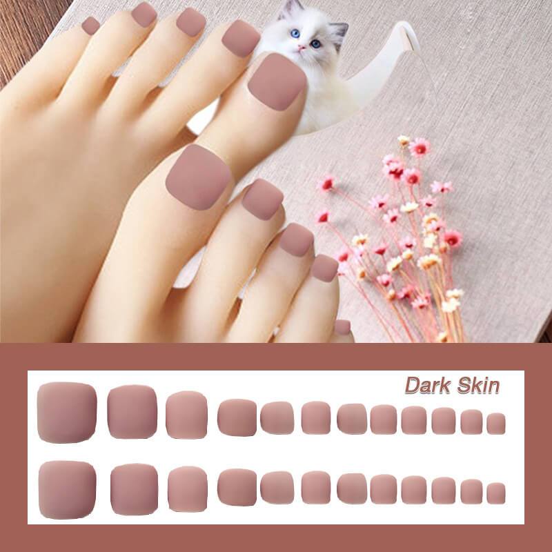 Beautiful Foot Metal Inlaid Diamond Wearing Fake Nails, Toe Nail Patches,  Detachable Box of 24 Pieces, Complimentary Tool Kit - AliExpress