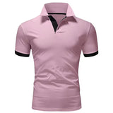 Men'S Golf Shirt Polo Casual Sports Classic Short Sleeve Basic Casual Solid Color Plain Button Front Summer Spring Regular Fit Apple Green Light Pink Golden Yellow Lake Blue Yellow and Navy Black