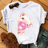 Summer Giraffe Print T Shirts 2020 New for Women Cartoon Casual T-shirt